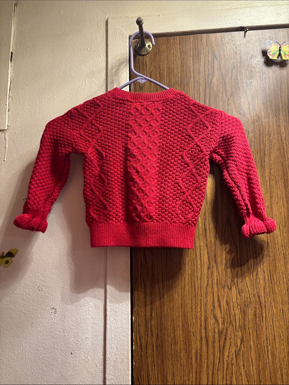 GAP Red Ruffle Cable Knit Sweater - Picture 5 of 5
